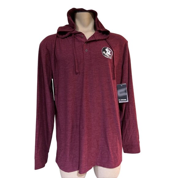 Colosseum Other - NEW Florida State Seminoles Colosseum Heathered Red Hooded LS Shirt Men's L